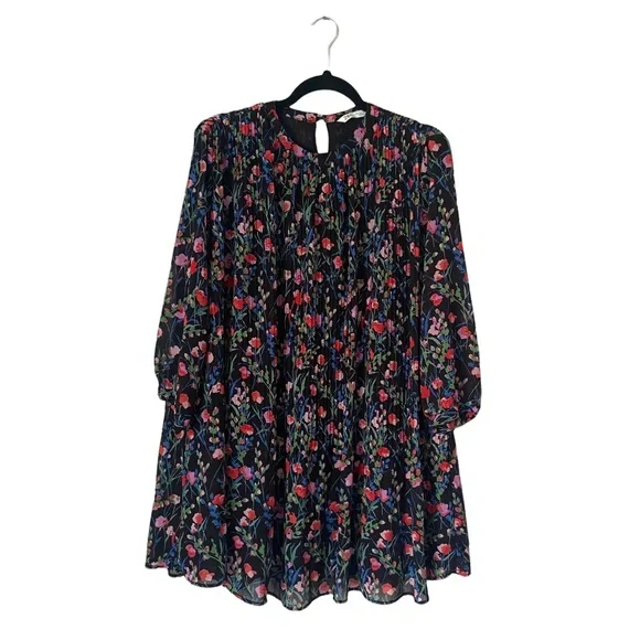 Zara Multicolor Floral Pleated “Annie” Mini Dress - Picture 4 of 15